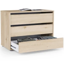 Blokty Kommode - 80x40x58cm - 3 Schubladen - Eiche Dekor