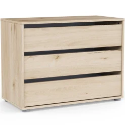 Blokty Kommode - 80x40x58cm - 3 Schubladen - Eiche Dekor