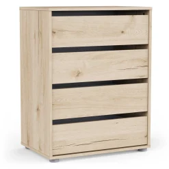 Blokty Kommode - 60x40x76cm - 4 Schubladen - Eiche Dekor