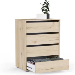 Blokty Kommode - 60x40x76cm - 4 Schubladen - Eiche Dekor
