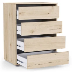 Blokty Kommode - 60x40x76cm - 4 Schubladen - Eiche Dekor