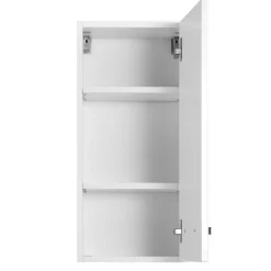 BobbiBadezimmer : 2x Hängeschrank, 2x Unterschrank, Spiegelschrank, Waschbeckenschrank - Hochglanz weiß