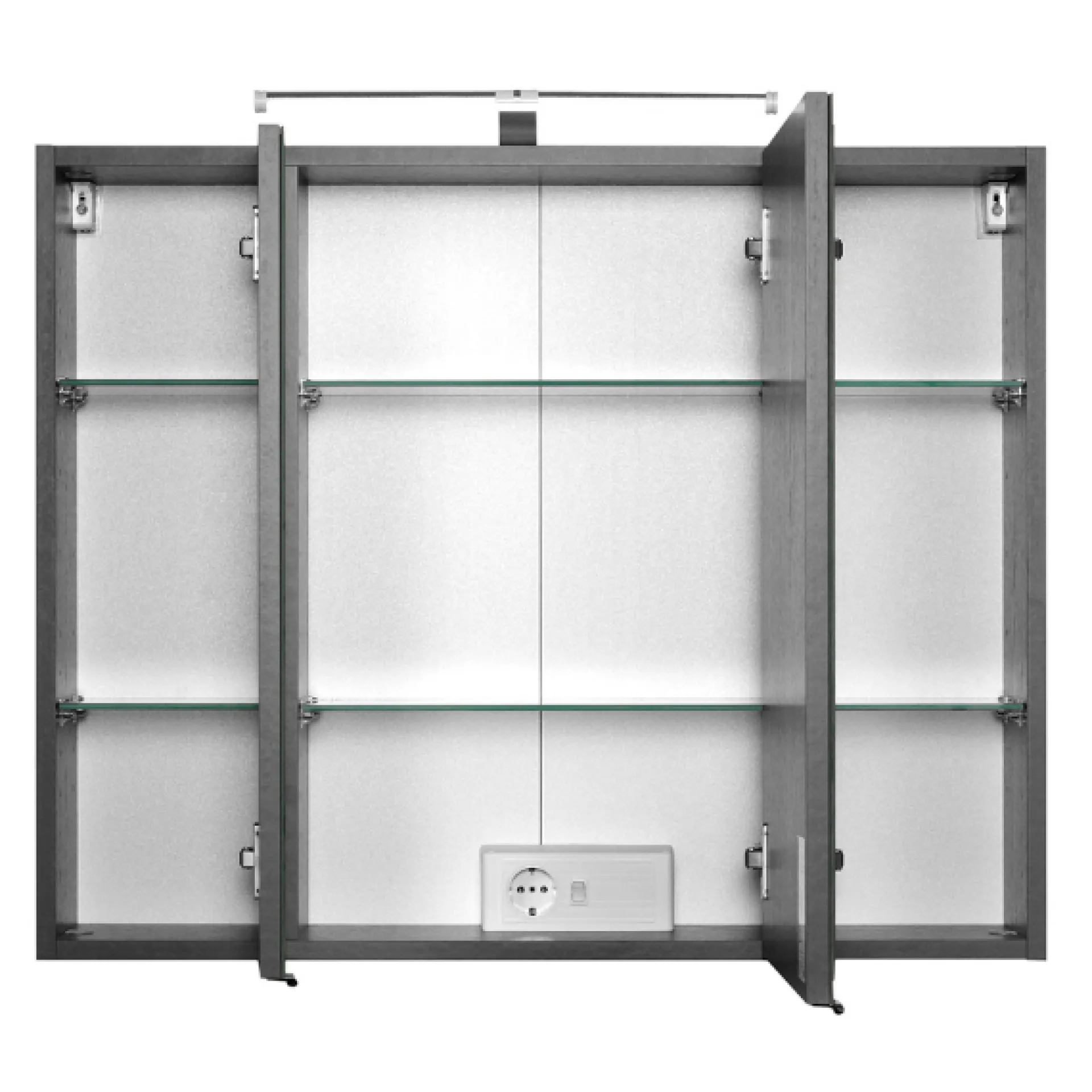 Held BobbiBadezimmer : 2x Säulenschrank, Spiegelschrank, Waschtischschrank - Eiche