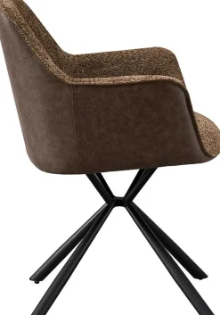 Rousseau Bouclé-Stuhl Lucie PU-Rücken | Metallbeine | H82,5 x B62 x T63 cm