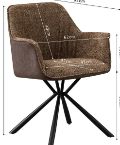 Rousseau Bouclé-Stuhl Lucie PU-Rücken | Metallbeine | H82,5 x B62 x T63 cm