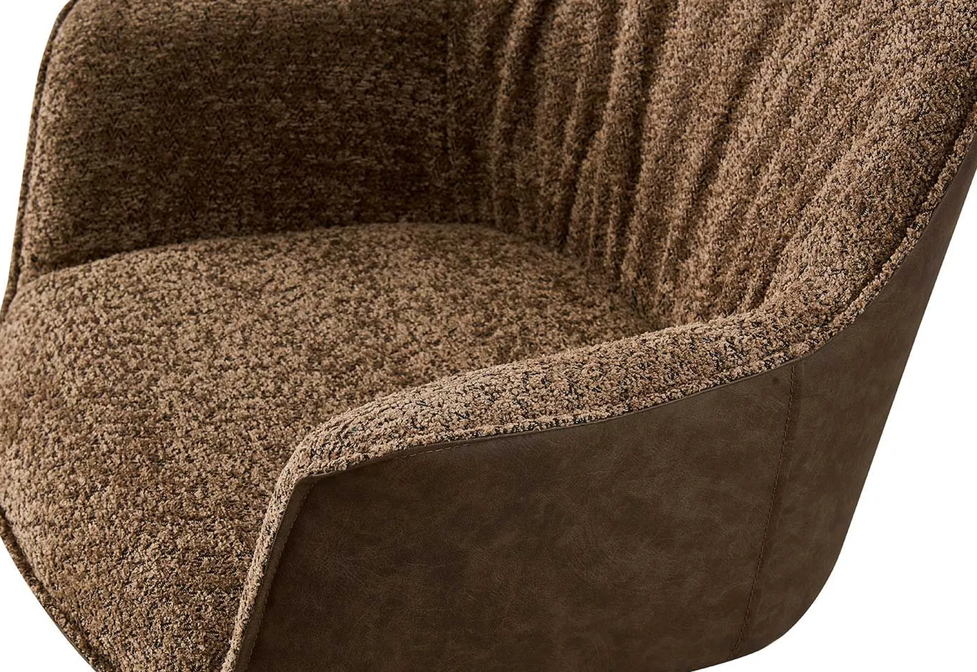Rousseau Bouclé-Stuhl Lucie PU-Rücken | Metallbeine | H82,5 x B62 x T63 cm