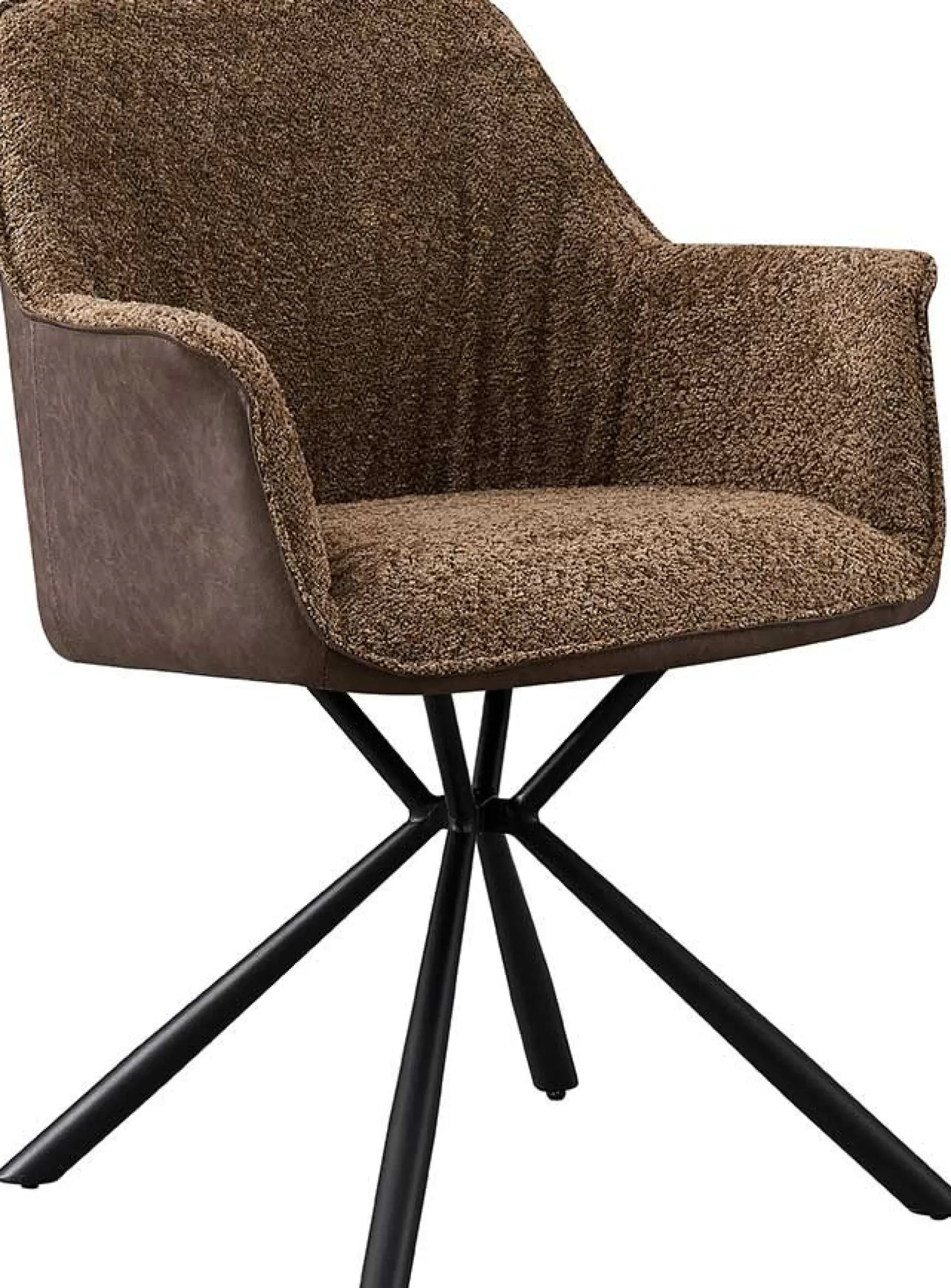 Rousseau Bouclé-Stuhl Lucie PU-Rücken | Metallbeine | H82,5 x B62 x T63 cm