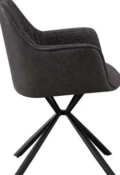 Rousseau Bouclé-Stuhl Lucie Hell PU-Rücken | Metallbeine | H82,5 x B62 x T63 cm