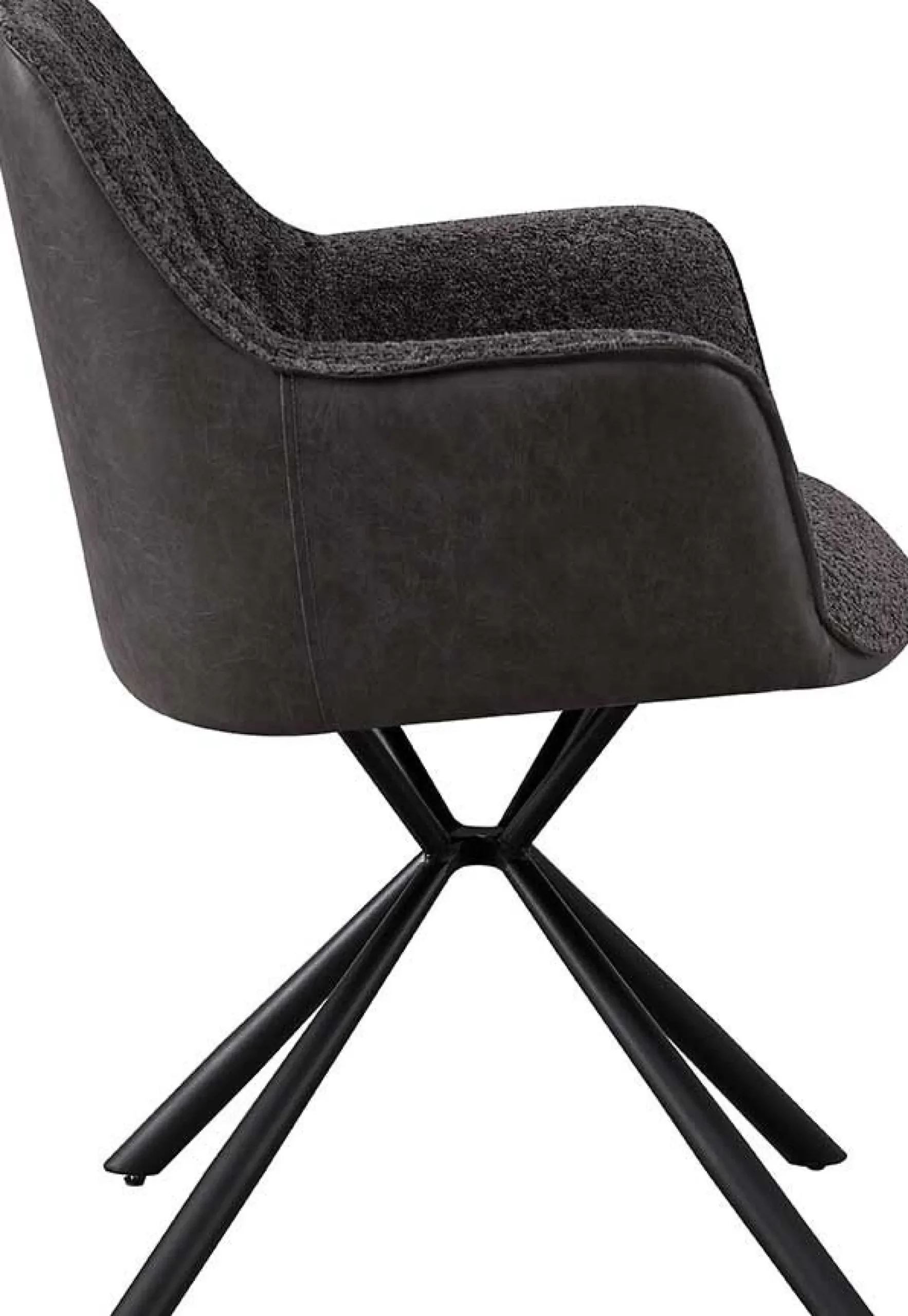 Rousseau Bouclé-Stuhl Lucie Hell PU-Rücken | Metallbeine | H82,5 x B62 x T63 cm