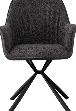 Rousseau Bouclé-Stuhl Lucie Hell PU-Rücken | Metallbeine | H82,5 x B62 x T63 cm