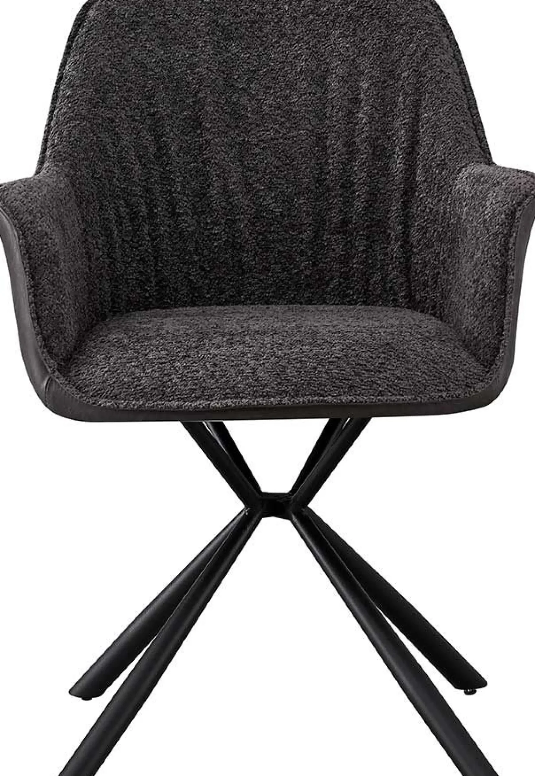 Rousseau Bouclé-Stuhl Lucie Hell PU-Rücken | Metallbeine | H82,5 x B62 x T63 cm
