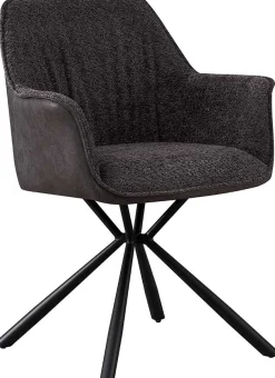 Rousseau Bouclé-Stuhl Lucie Hell PU-Rücken | Metallbeine | H82,5 x B62 x T63 cm