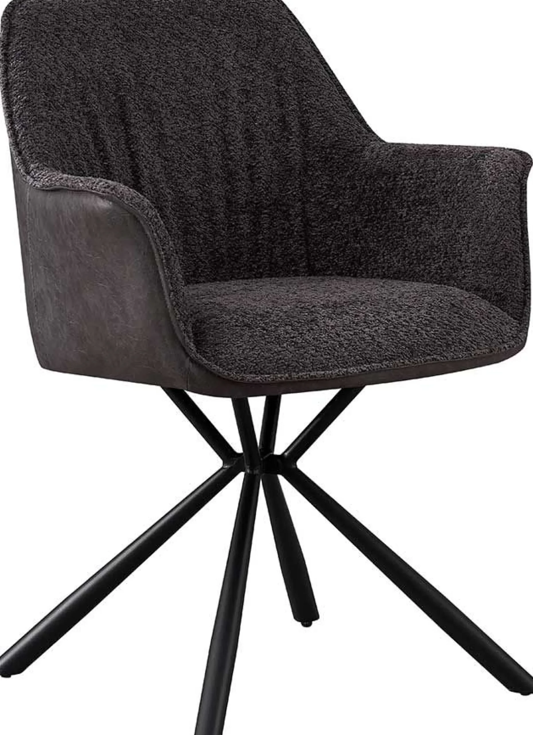 Rousseau Bouclé-Stuhl Lucie Hell PU-Rücken | Metallbeine | H82,5 x B62 x T63 cm