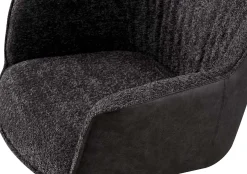 Rousseau Bouclé-Stuhl Lucie Hell PU-Rücken | Metallbeine | H82,5 x B62 x T63 cm
