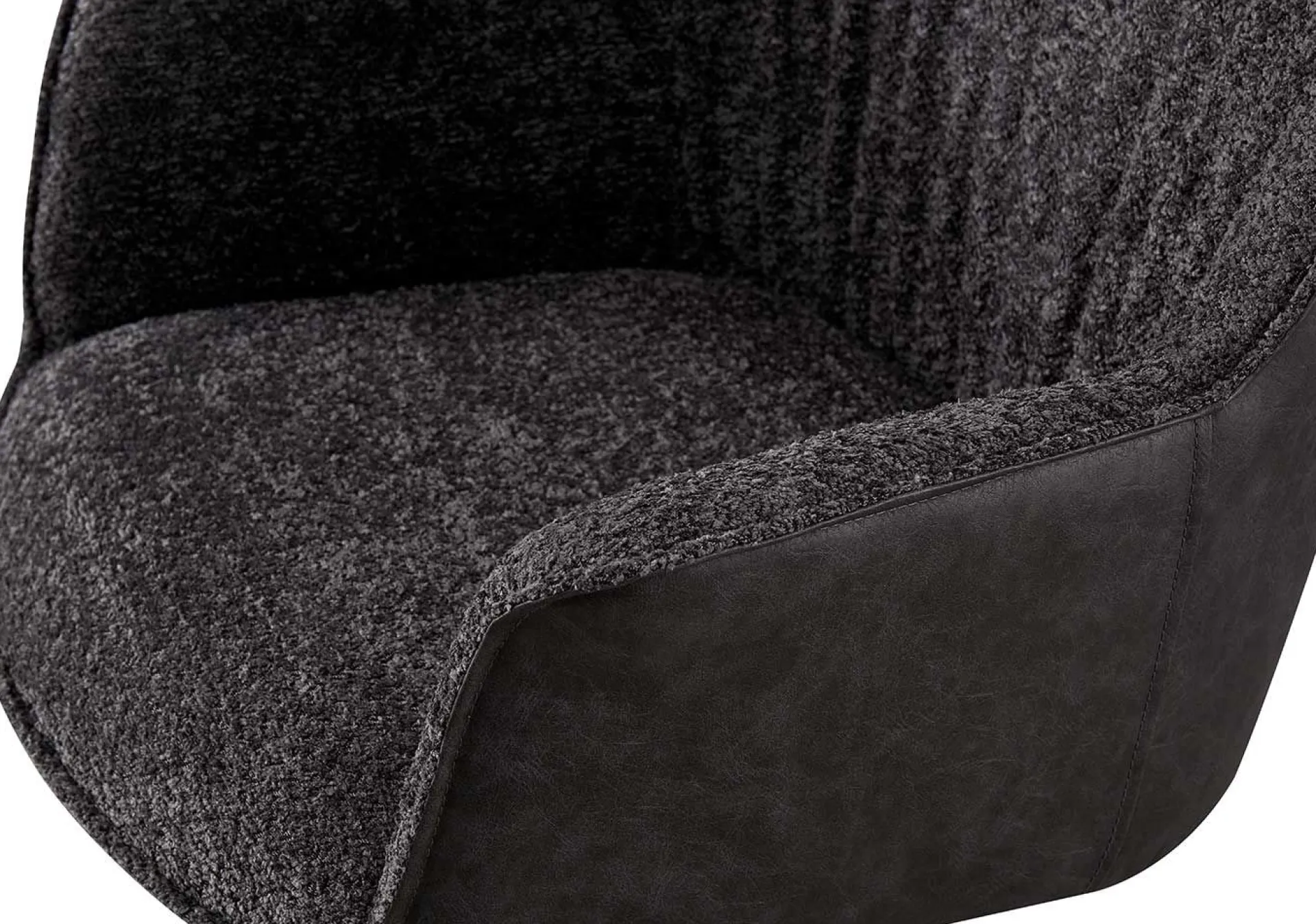 Rousseau Bouclé-Stuhl Lucie Hell PU-Rücken | Metallbeine | H82,5 x B62 x T63 cm