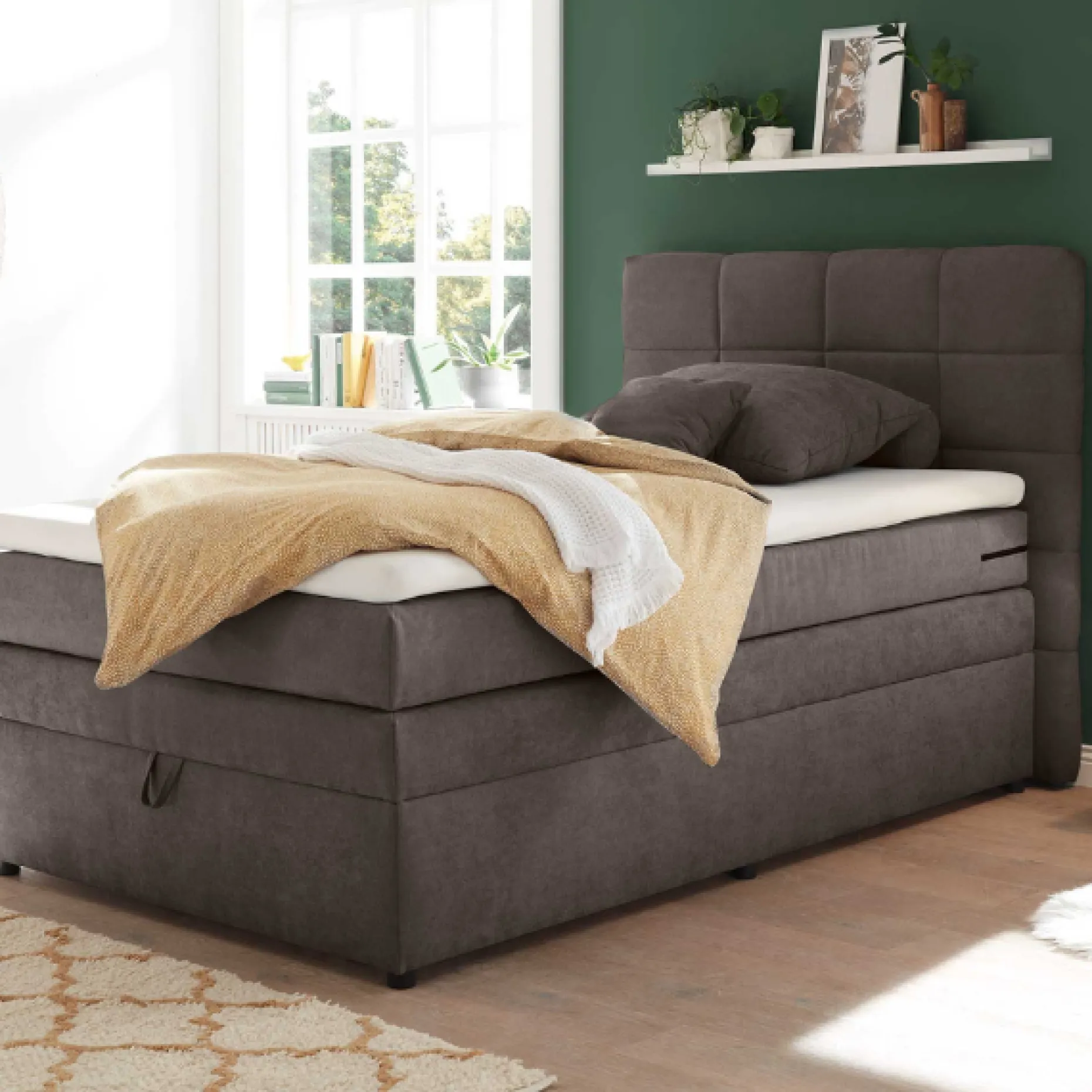 Boxspring Tahoe 120x200cm mit Lagerung - taupe