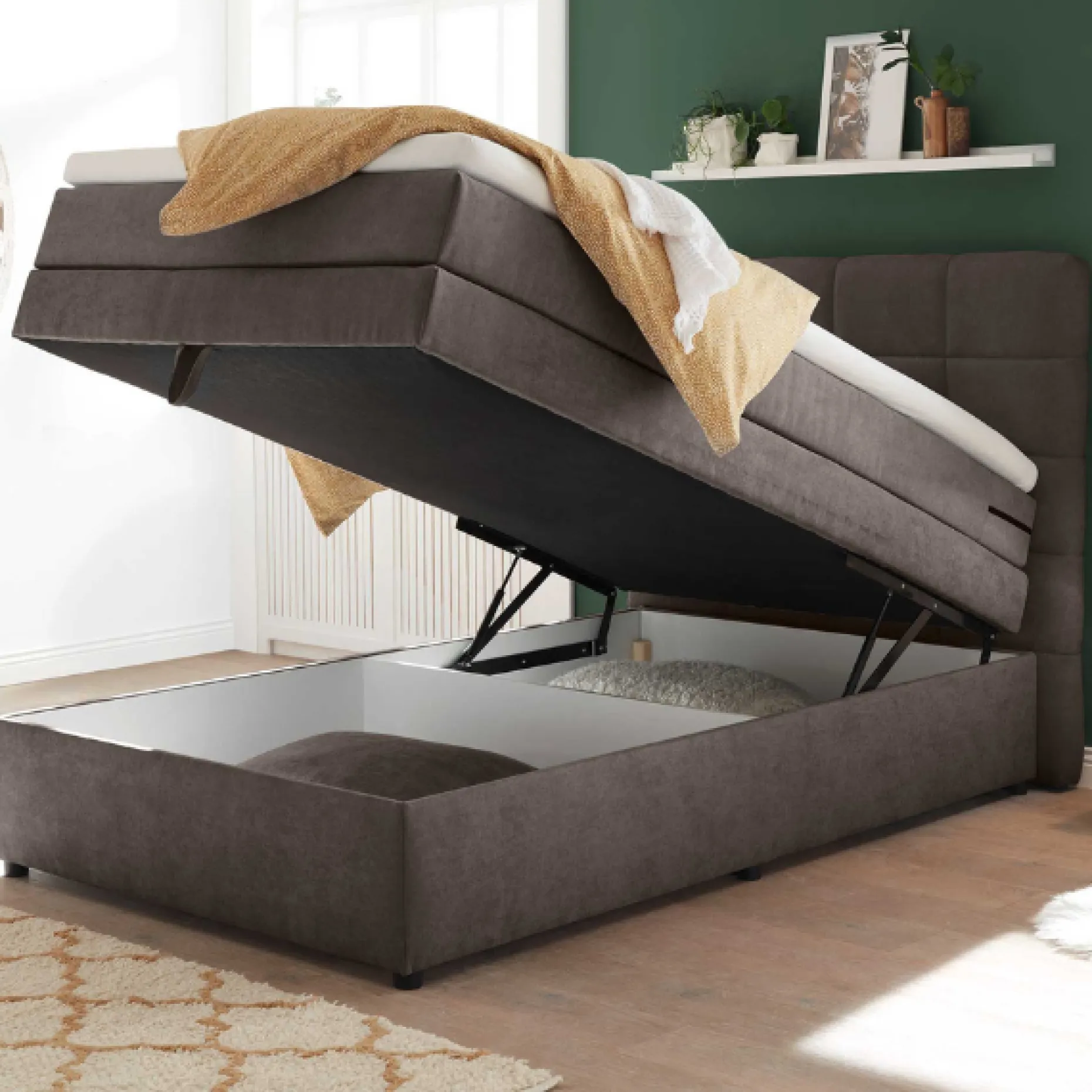 Boxspring Tahoe 120x200cm mit Lagerung - taupe