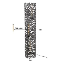 Emob Branch Stehleuchte 122 cm- nickel