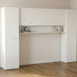 Brückenschrank Tidelle - 304x54x203cm - matt weiß