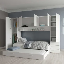 Brückenschrank Tidelle - 304x54x203cm - matt weiß