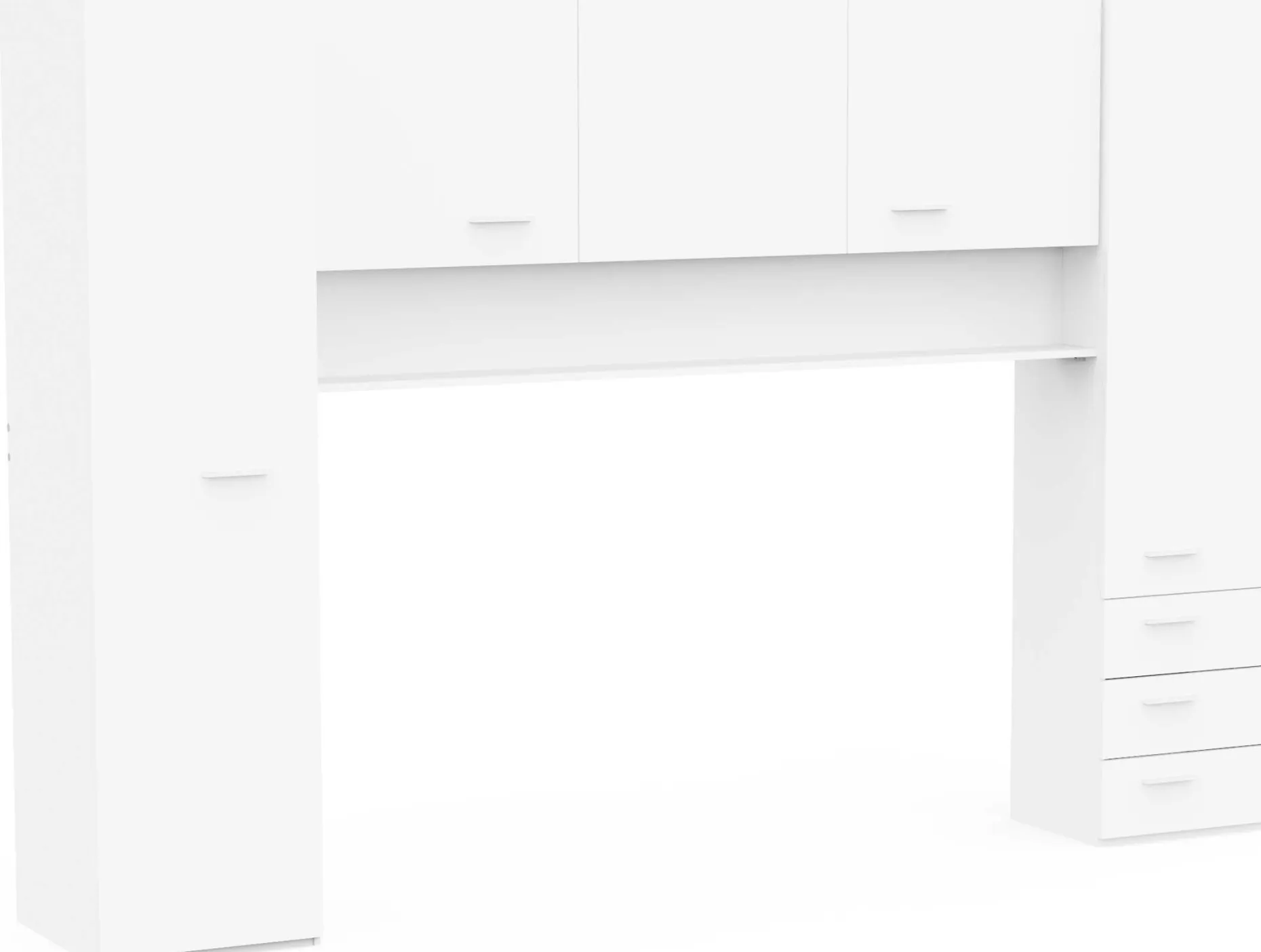 Brückenschrank Tidelle - 304x54x203cm - matt weiß
