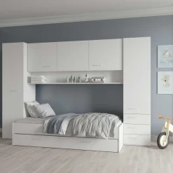 Brückenschrank Tidelle - 304x54x203cm - matt weiß