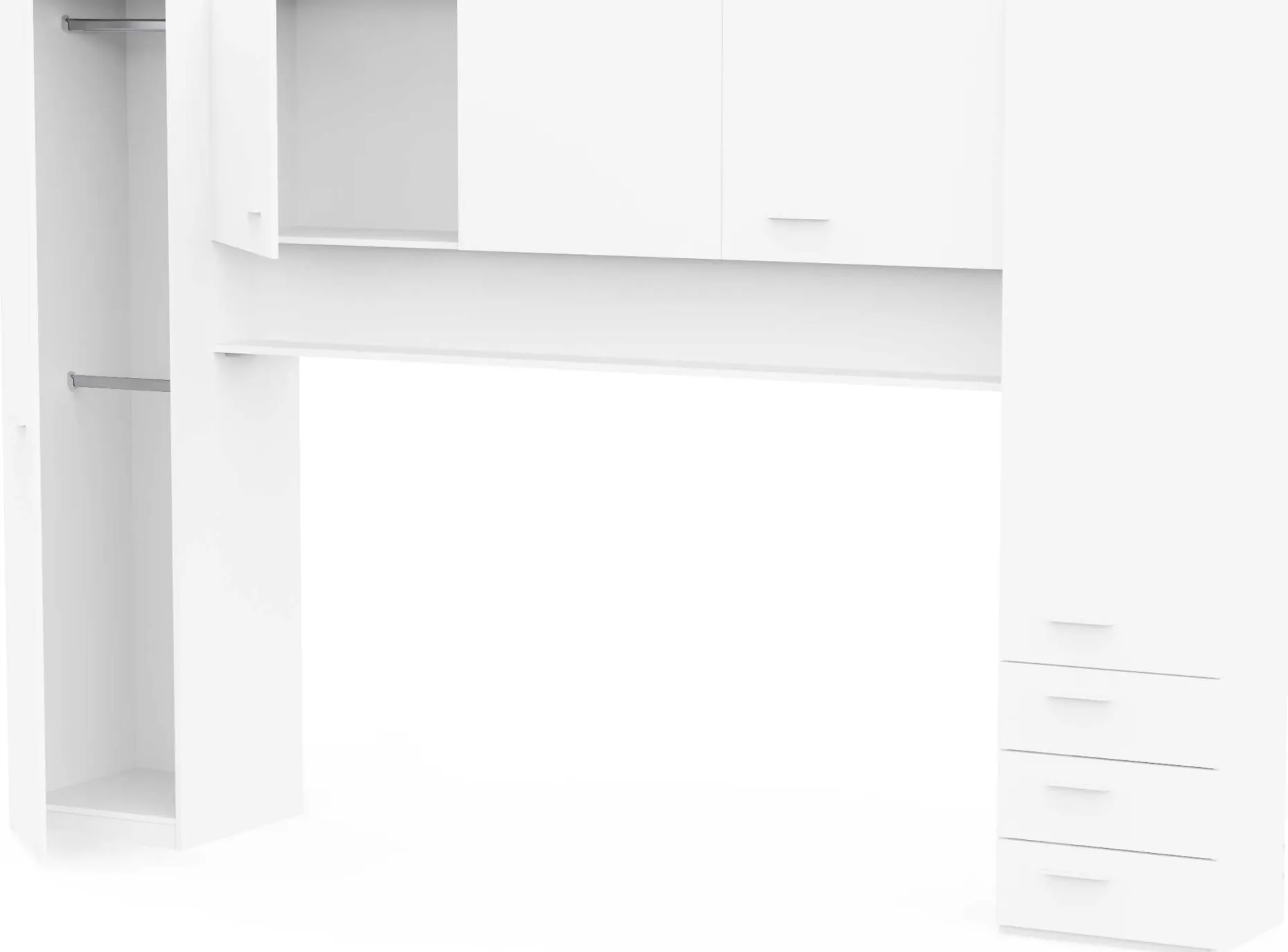 Brückenschrank Tidelle - 304x54x203cm - matt weiß