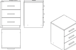 Emob Büromöbel-Set VO15 - 100% MELAMINE - Nussbaum - 140 x 140 x 60 cm