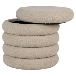 House Nordic Brooklyn Bouclé Pouf mit Aufbewahrung Ø44x44 cm