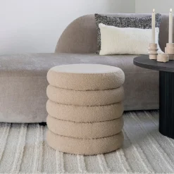 House Nordic Brooklyn Bouclé Pouf mit Aufbewahrung Ø44x44 cm