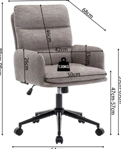 Rousseau Bürostuhl Aimé - 64x68x88cm - verstellbar -