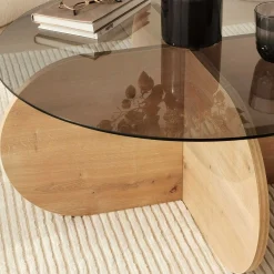 Emob Bubble Couchtisch | GEHÄRTETES GLAS | Eiche, Rauch