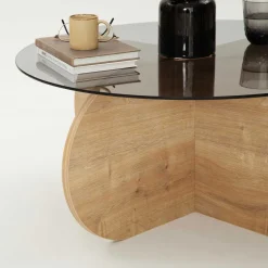 Emob Bubble Couchtisch | GEHÄRTETES GLAS | Eiche, Rauch