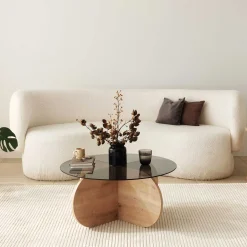 Emob Bubble Couchtisch | GEHÄRTETES GLAS | Eiche, Rauch