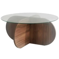 Emob Bubble CT Couchtisch | GEHÄRTETES GLAS | Walnuss