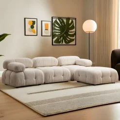 Emob Bubble Ecksofa | BUCHENHOLZ / SPANPLATTE | Creme