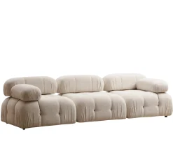 Emob Bubble 3-Sitzer-Sofa | BUCHENHOLZ / SPANPLATTE | Creme