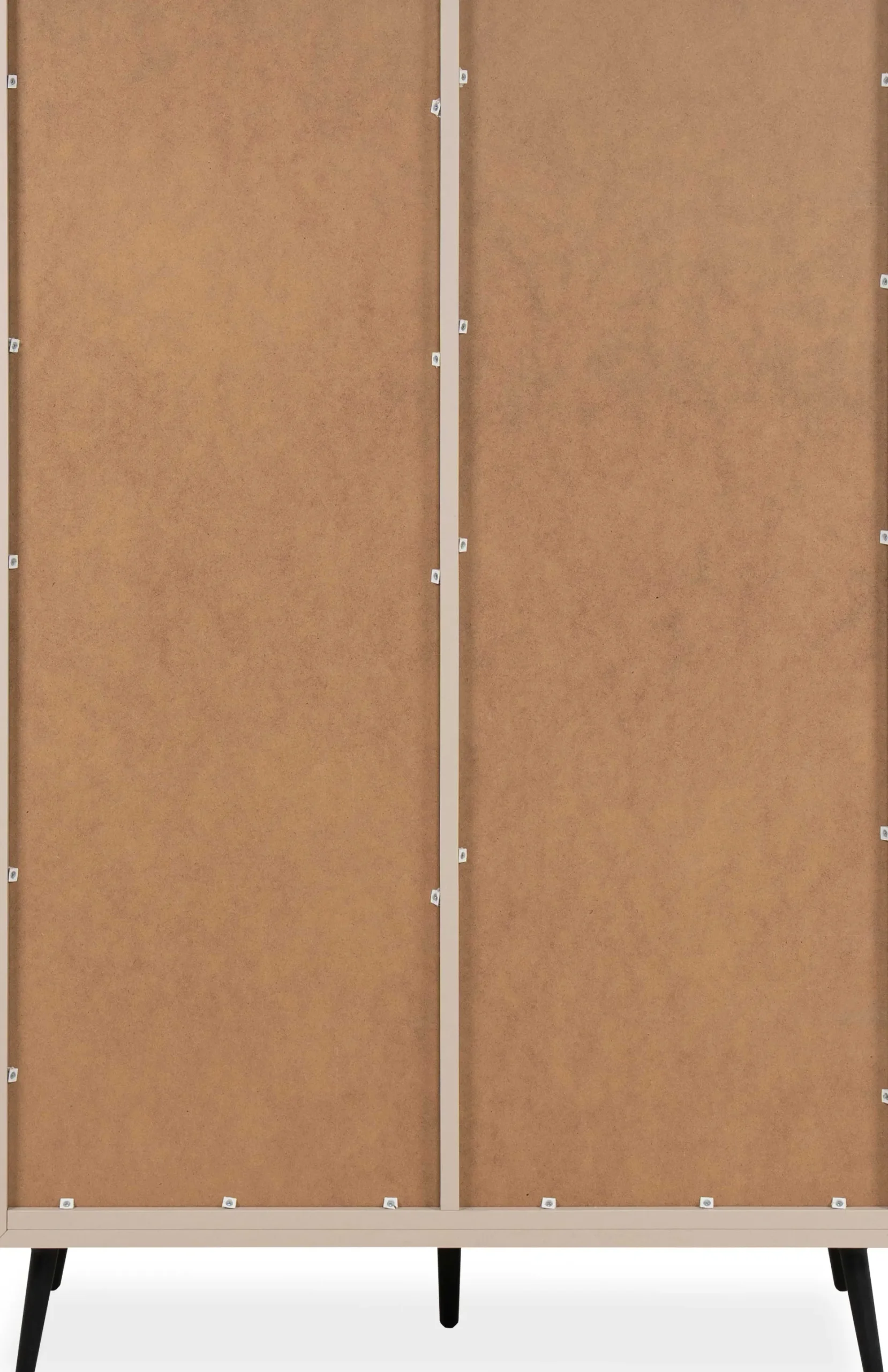 Buffetschrank Auryn - 90x38x140cm - 4 Türen und 2 Schubladen - sand/schwarz