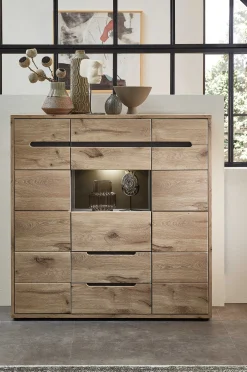 Buffetschrank Bellini 125cm 3 Türen und 2 Schubladen - Eiche/anthrazit