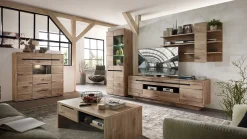 Buffetschrank Bellini 125cm 3 Türen und 2 Schubladen - Eiche/anthrazit