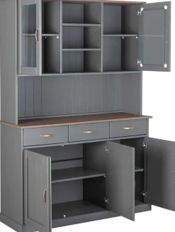 Buffetschrank Cerci 131cm mit 5 Türen und 3 Schubladen - grau