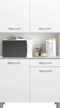 Buffetschrank Easy 101cm, 4 Türen und 1 Schublade - weiß