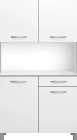 Buffetschrank Easy 101cm, 4 Türen und 1 Schublade - weiß