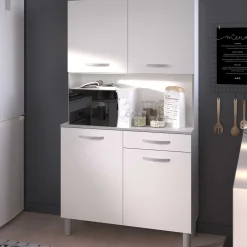 Buffetschrank Easy 101cm, 4 Türen und 1 Schublade - weiß