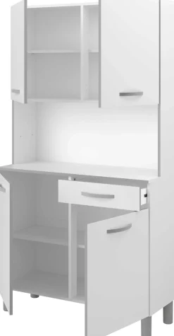 Buffetschrank Easy 101cm, 4 Türen und 1 Schublade - weiß