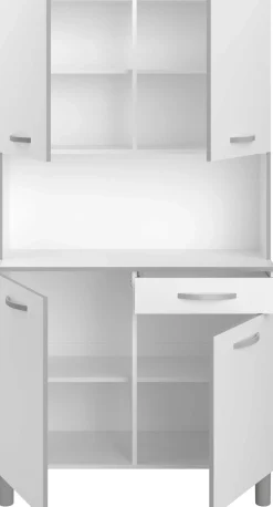 Buffetschrank Easy 101cm, 4 Türen und 1 Schublade - weiß