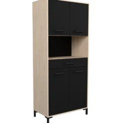 Buffetschrank Felicity 80cm, 4 Türen und 1 Schublade - Eichendekor/schwarz