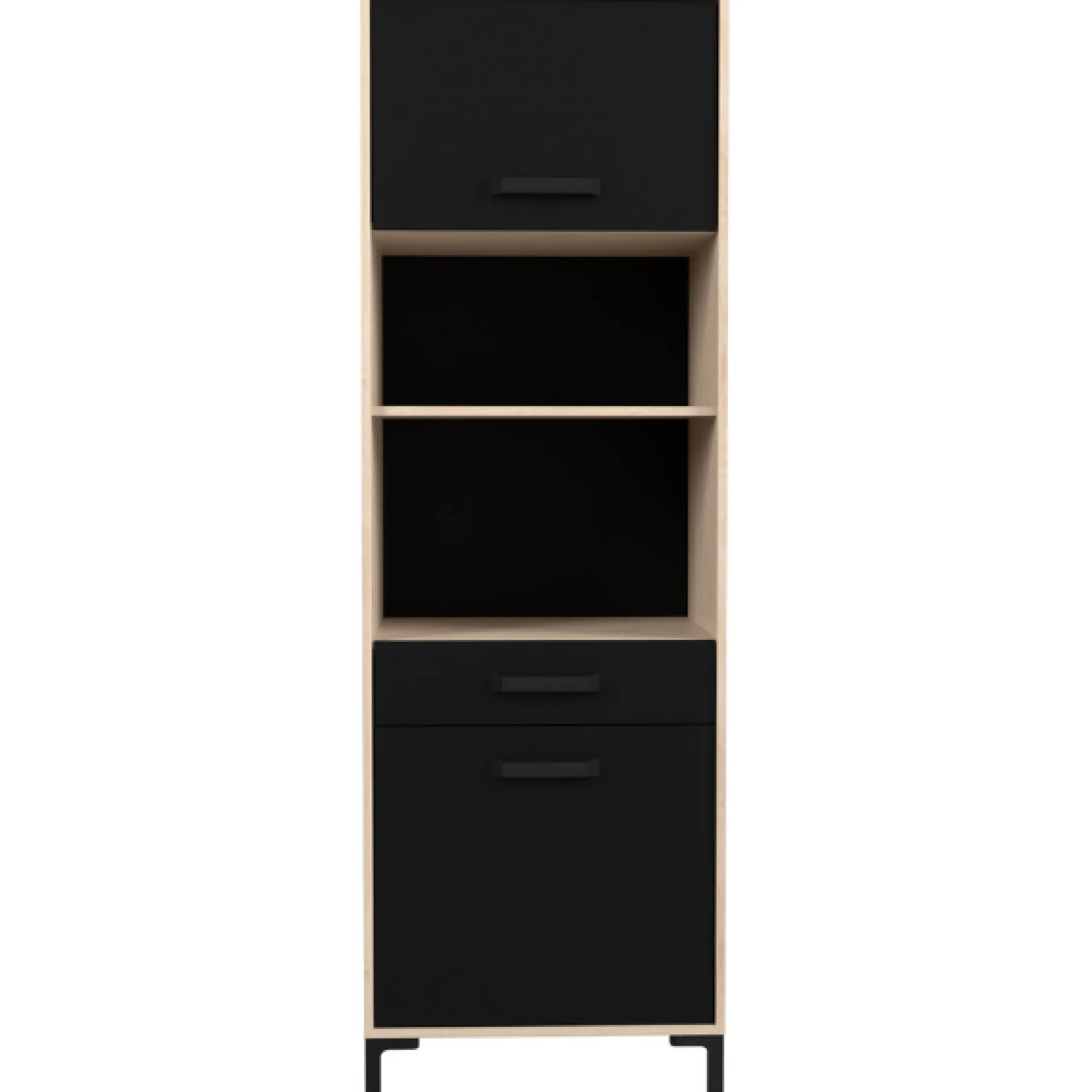 Buffetschrank Felicity 60cm, 2 Türen - Eichedekor/schwarz