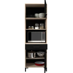 Buffetschrank Felicity 60cm, 2 Türen - Eichedekor/schwarz