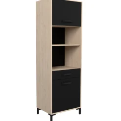 Buffetschrank Felicity 60cm, 2 Türen - Eichedekor/schwarz